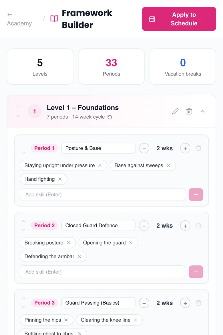 Framework Builder: plan the whole term